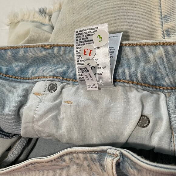 American Eagle Womens Denim Jean Shorts Size 6 Super Hi-Rise Shortie Raw Hem - Picture 5 of 7